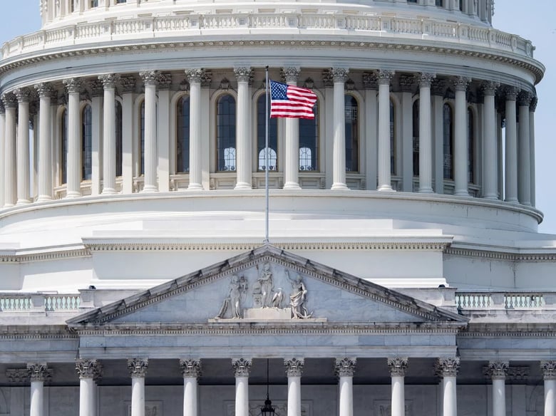 The U.S. Capitol is seen ahead of President Biden's address to a joint session of Congress Wednesday.
