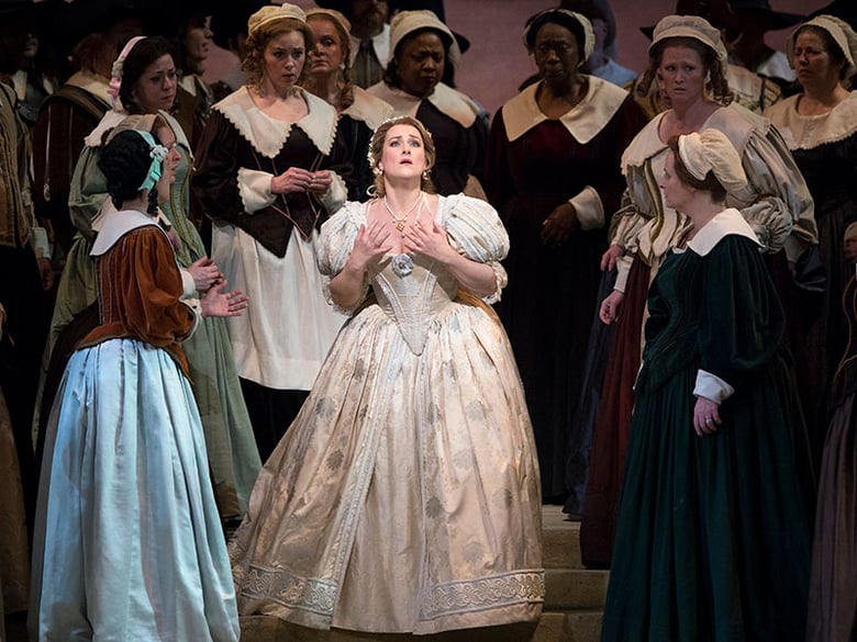 Diana Damrau as Elvira in Bellini's I Puritani. Photo: Marty Sohl/Metropolitan Opera