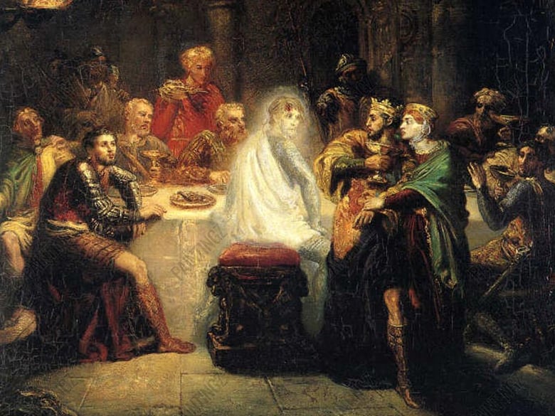 "Macbeth apercevant le spectre de Banco" by Théodore Chassériau [1854]
