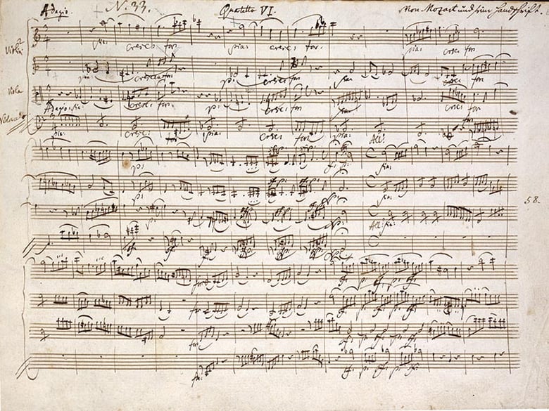 The opening of Mozart's String Quartet #19 "Dissonance"