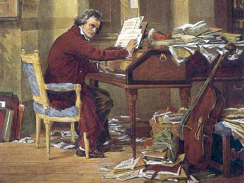 Beethoven in his Study by Carl Schloesser (circa 1811)