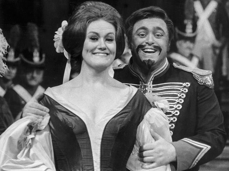 Joan Sutherland as Marie and Luciano Pavarotti as Tonio in Donizetti's "La Fille du Régiment." Photo: Louis Mélançon/Met Archives
