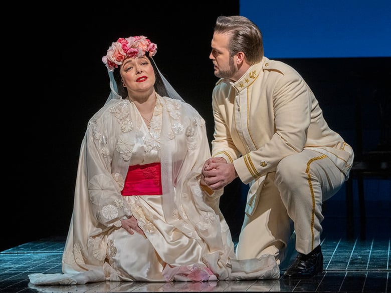 Eleonora Buratto as Cio-Cio-San and Brian Jagde as Pinkerton in Puccini's "Madama Butterfly." Photo: Richard Termine/Met Opera