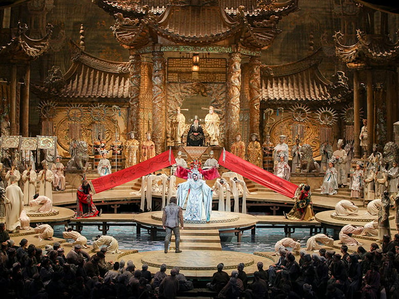 Act II, Scene 2 of Puccini's "Turandot." Photo: Marty Sohl/Met Opera