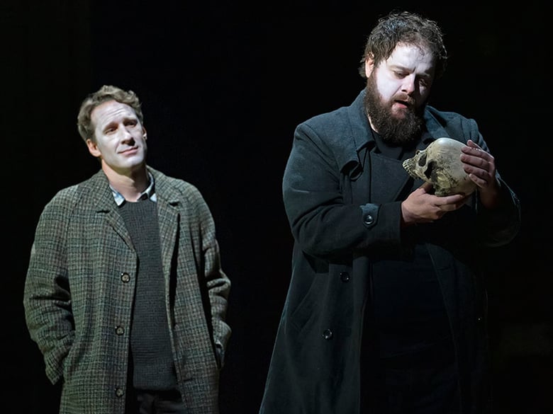Jacques Imbrailo as Horatio and Allan Clayton as Hamlet. Photo: Karen Almond/Met Opera