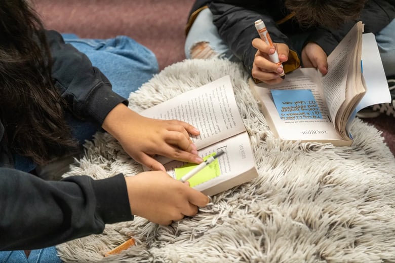 Students read during class at Lake Marie Elementary School in Whittier on Nov. 17, 2022.