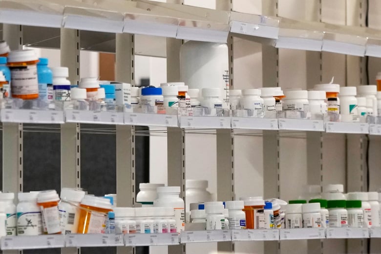 Bottles of prescription medication sit on on shelves in a pharmacy at a Walgreens pharmacy store in Deerfield, Ill., Thursday, July 25, 2024. Bottles of prescription medication sit on on shelves in a pharmacy at a Walgreens pharmacy store in Deerfield, Ill., Thursday, July 25, 2024.