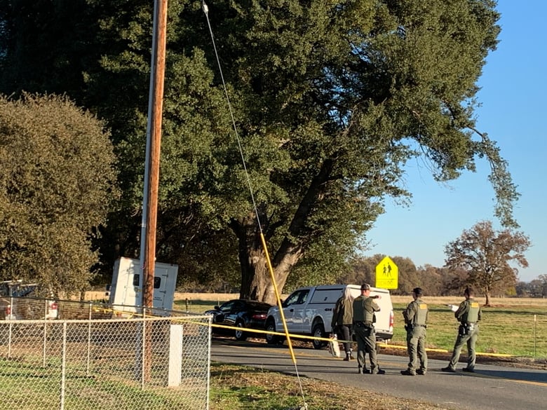 Deputies on scene after a shooting at the Feather River School of Seventh-Day Adventists in Oroville on Wednesday, Dec. 4, 2024.