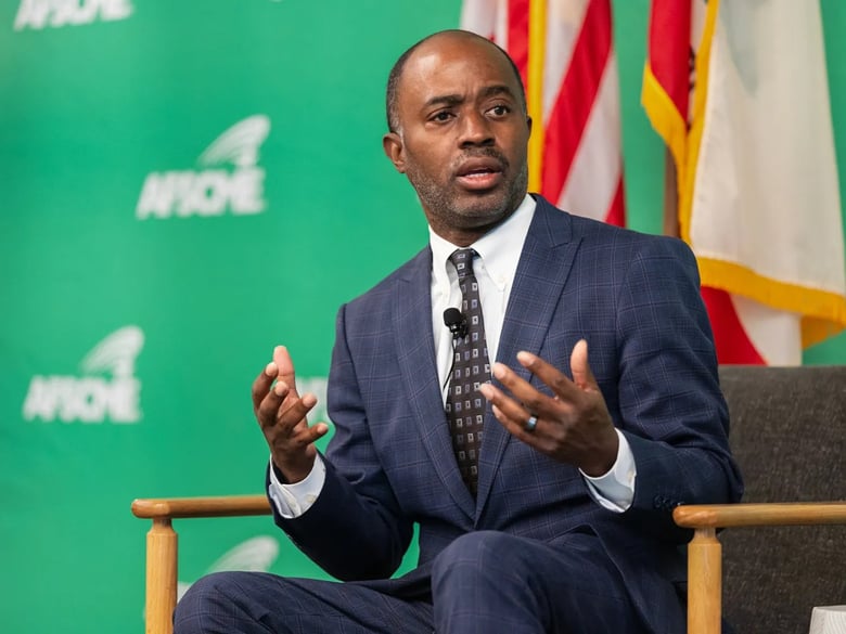 State Superintendent of Public Instruction Tony Thurmond speaks at the AFSCME California Gubernatorial Candidate Forum in San Diego, on Oct. 4, 2025.