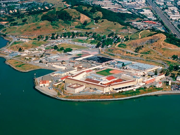 San Quentin State Prison in Marin County, on the shores of the San Francisco Bay