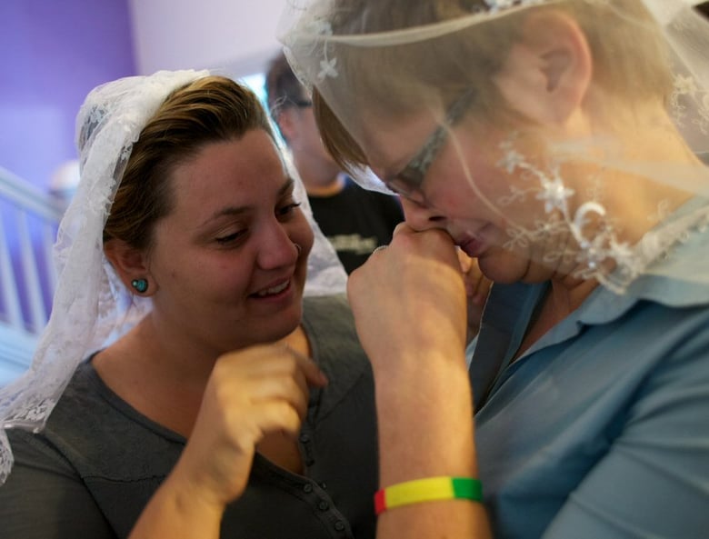 Ashley (left) and Tarra Thomas married in October in New York, and celebrated the Supreme Court's decisions on same-sex marriage.
