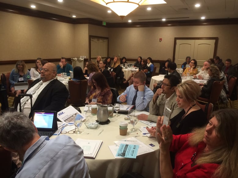 PTA members listen to a speaker Monday at the 2015 California State PTA Legislative Conference in Sacramento.