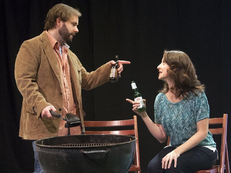 Sam Misner & Megan Pearl Smith in Capital Stage's production "Rapture, Blister, Burn."