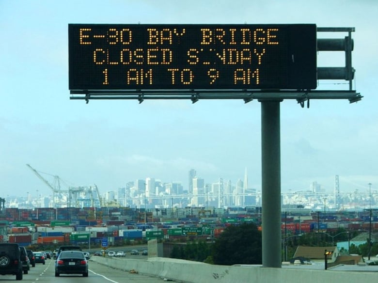 Signs such as this would be used to alert drivers of hit-and-runs under Assm. Gatto's bill. 