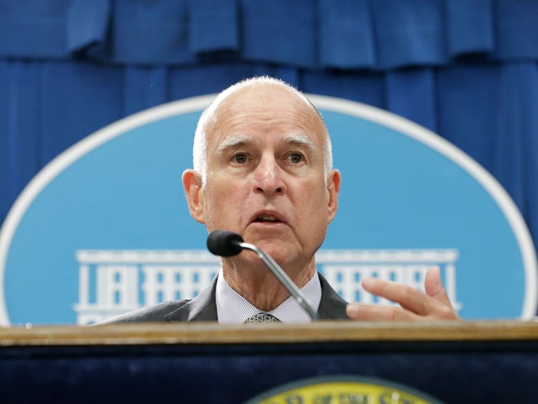 California Gov. Jerry Brown discusses his revised state budget plan during a news conference at the Capitol in Sacramento, Calif., Thursday May 14, 2015. 