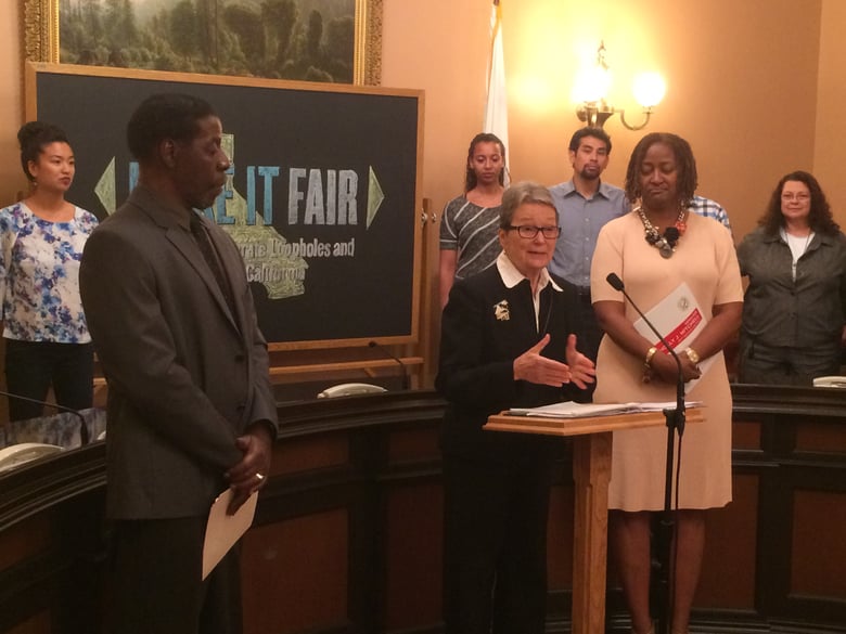 State Sen. Loni Hancock (D-Berkeley) discusses her newly-introduced constitutional amendment that would tax commercial properties in California at full market value.