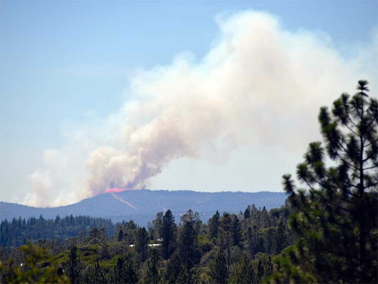 The Cook Fire burning in Yuba County.