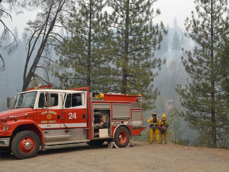San Diego Fire helping at the Fork Complex Fire in the Shasta-Trinity National Forest. 