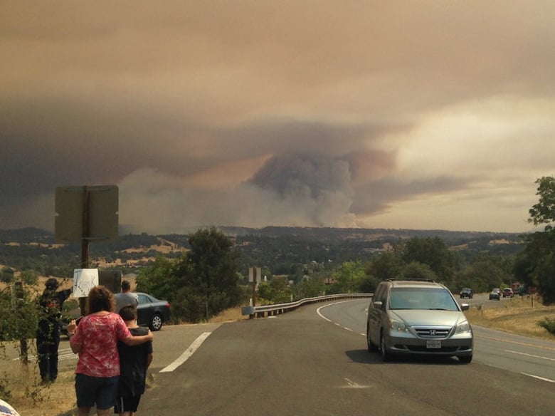 A view of the Butte Fire from Highway 49. Photo taken in Jackson, Calif. on Sept. 11, 2015. 