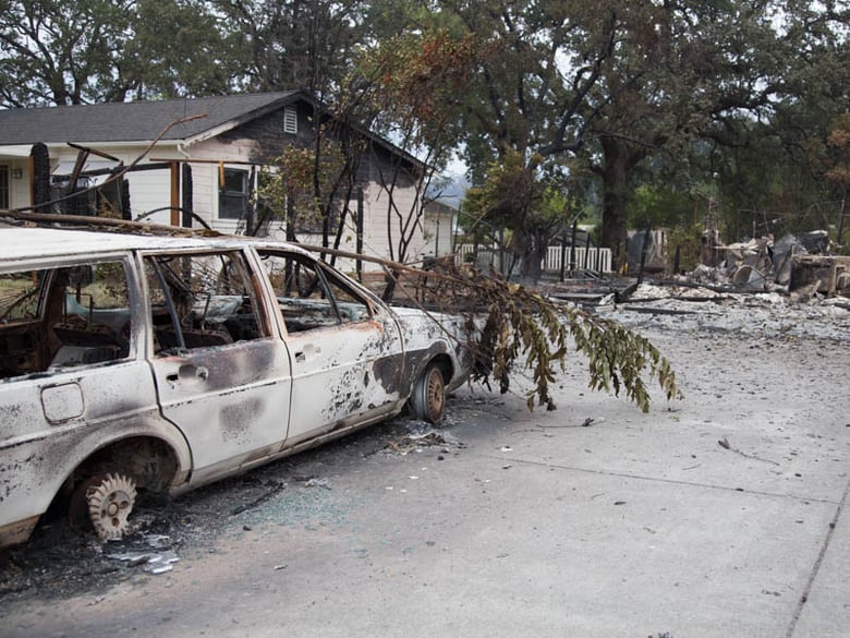 A home in Middletown, Calif., damaged by the Valley Fire.
