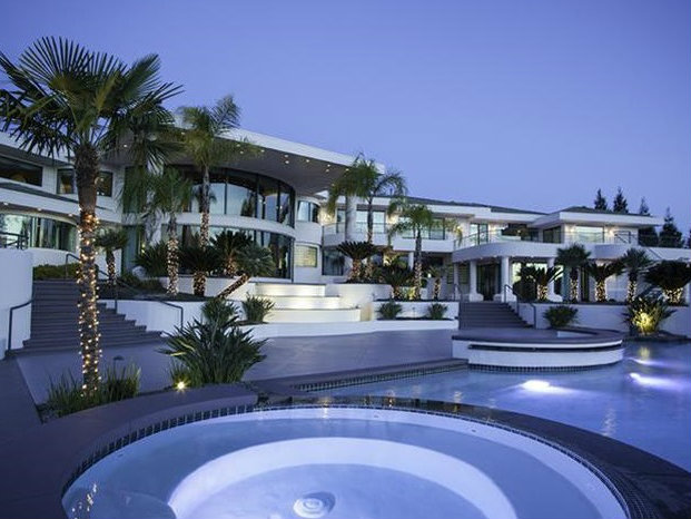 The pool and spa area at the Granite Bay mansion formerly owned by Eddie Murphy and currently on the market for $12 million.