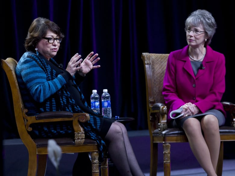 Justice Sonya Sotomayor with University of the Pacific President Pamela Eibeck.