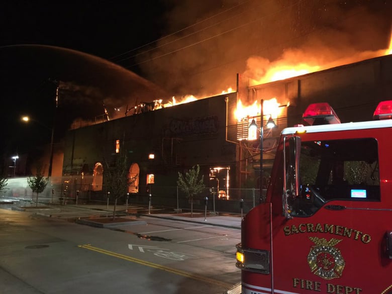 The old Crystal Ice building, at 16th and R streets in midtown Sacramento, was destroyed in an early morning fire on Saturday, November 7th. Developers were renovating the site and had plans to turn it into shops, homes and offices.   
