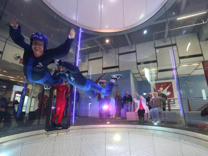 An indoor skydiving session at iFly in Rosemont, Illinois. The company plans to open a similar facility in the Sacramento region.