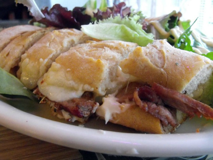 A hot lamb and Gruyere sandwich at Cafe Rolle. 
