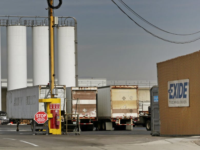 This March 10, 2015, file photo shows the Exide Technologies battery recycling plant in Vernon, Calif. Gov. Jerry Brown on Wednesday, Feb. 17, 2016, proposed spending $176.6 million to test and clean up the defunct battery recycling plant.