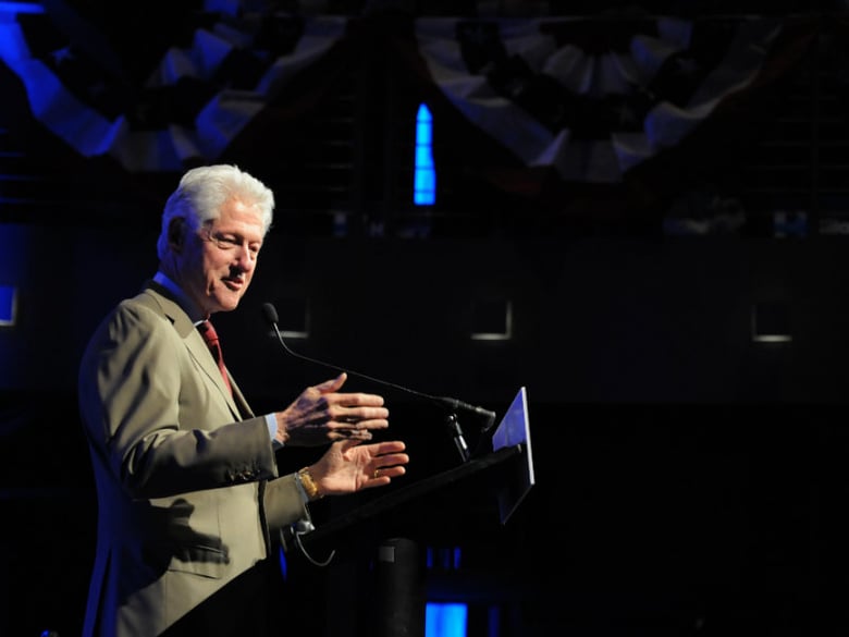 Former President Bill Clinton campaigns for his wife, Democratic presidential candidate Hillary Clinton, Friday, May 20, 2016, in Sioux Falls, S.D.