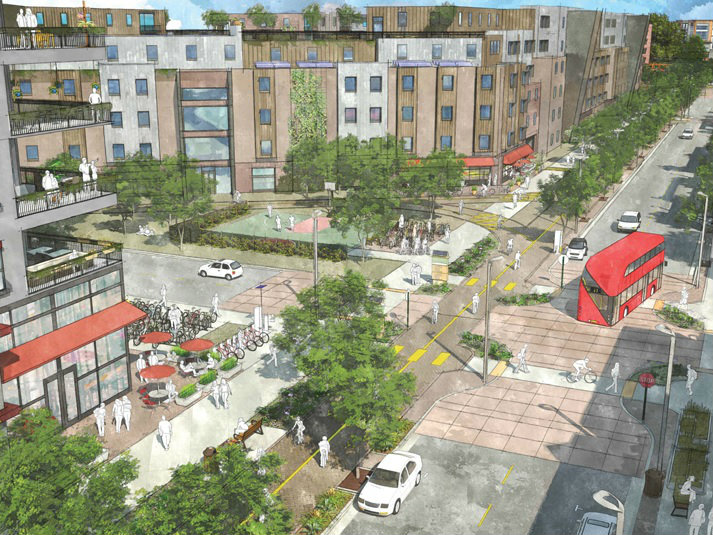 An artist's rendering of the proposed Nishi Gateway Center project in Davis.