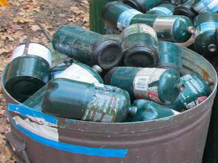 An estimated four million single-use propane cylinders are sold and used in California each year.