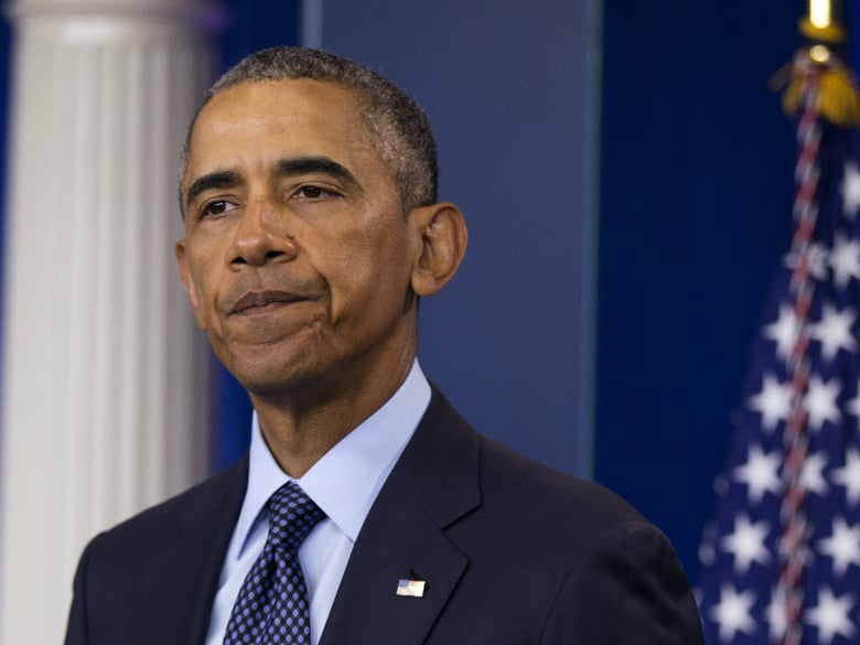 President Barack Obama pauses as he speaks about the massacre at an Orlando nightclub that claimed 50 lives during a news conference at the White House in Washington, Sunday, June 12, 2016.