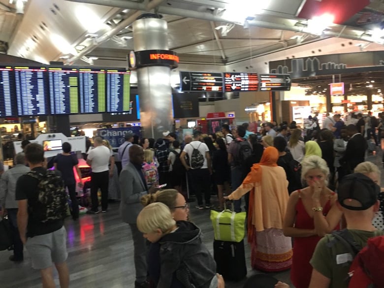 The Istanbul Airport was on lockdown Friday and into Saturday as a military coup attempt played out in the Istanbul streets.