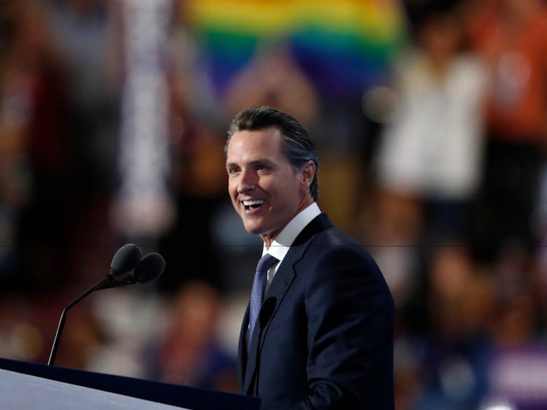 California Lt. Gov. Gavin Newsom speaks during the third day of the Democratic National Convention in Philadelphia , Wednesday, July 27, 2016.