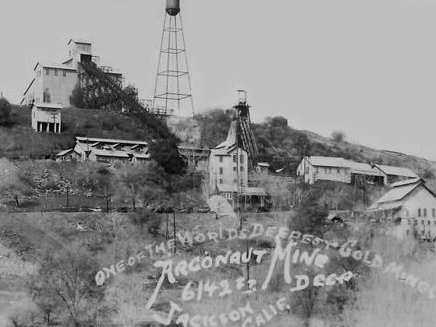 The Argonaut Mine in Jackson, California is a hard rock gold mine that operated from the 1850s to 1942.