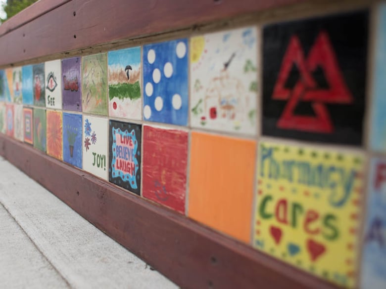 A wall of patient art at the Sutter Center for Psychiatry. 