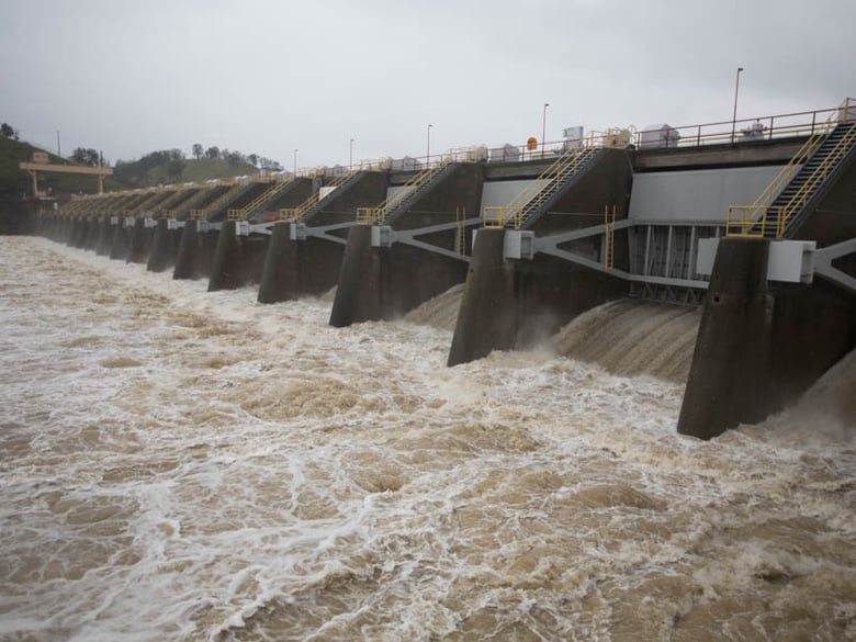 Water releases at Nimbus Dam on January 10, 2017