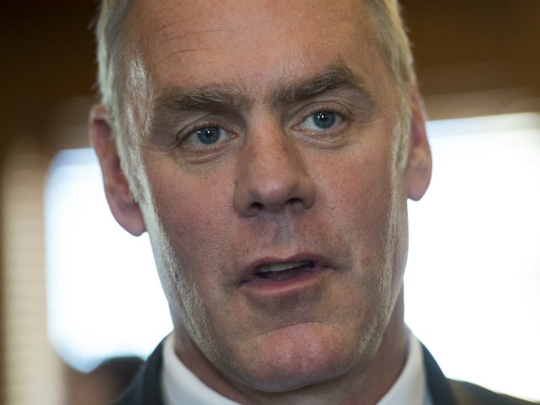 Interior Secretary Ryan Zinke is seen at the Interior Department in Washington, Wednesday, March 29, 2017. 