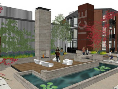 An artist rendering of the Ice Blocks mixed-use project currently under construction in midtown Sacramento.