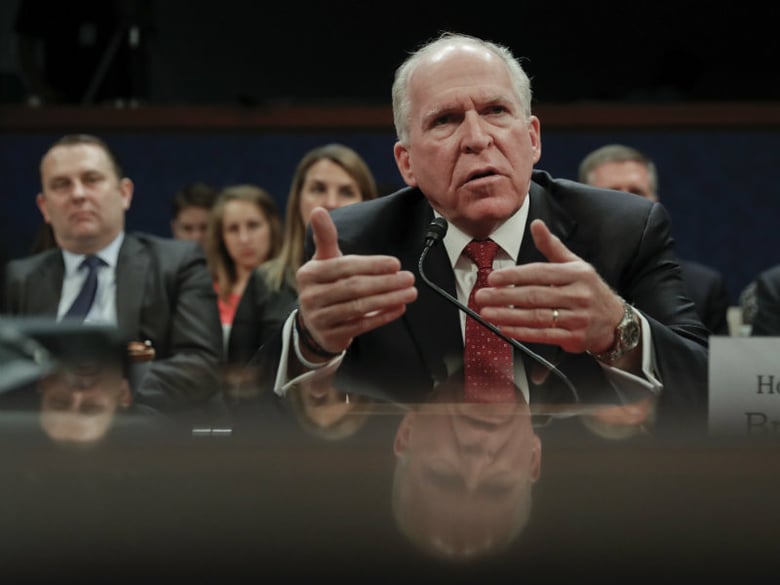 Former CIA Director John Brennan testifies on Capitol Hill in Washington, Tuesday, May 23, 2017, before the House Intelligence Committee Russia Investigation Task Force. 

