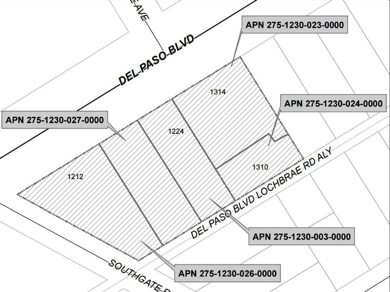 Del Paso Boulevard is the site of a proposed housing project.