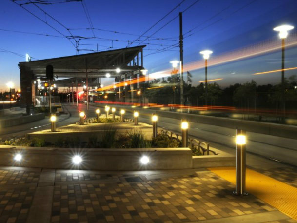 The light rail station at the Township Nine project.