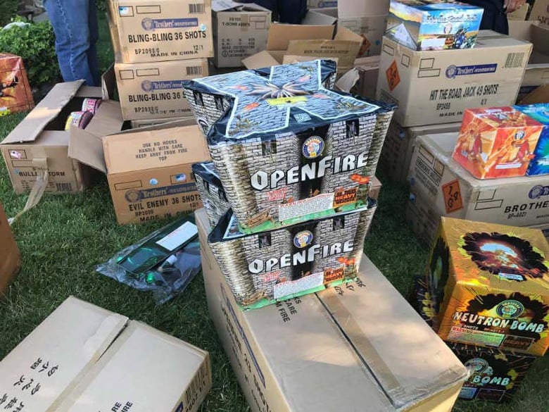 Stockton Police seized almost a thousand pounds of illegal fireworks Sunday, June 25, 2017.