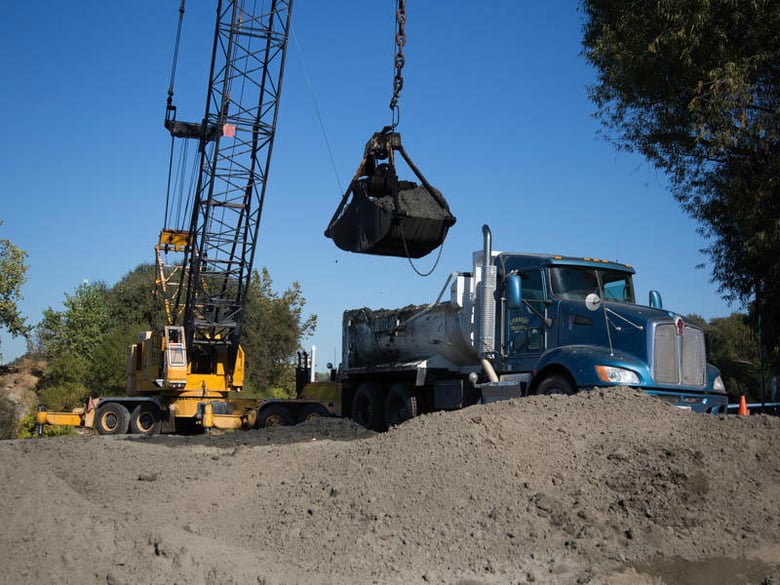 Crews remove sand from the Sacramento Marina Oct. 24, 2017.