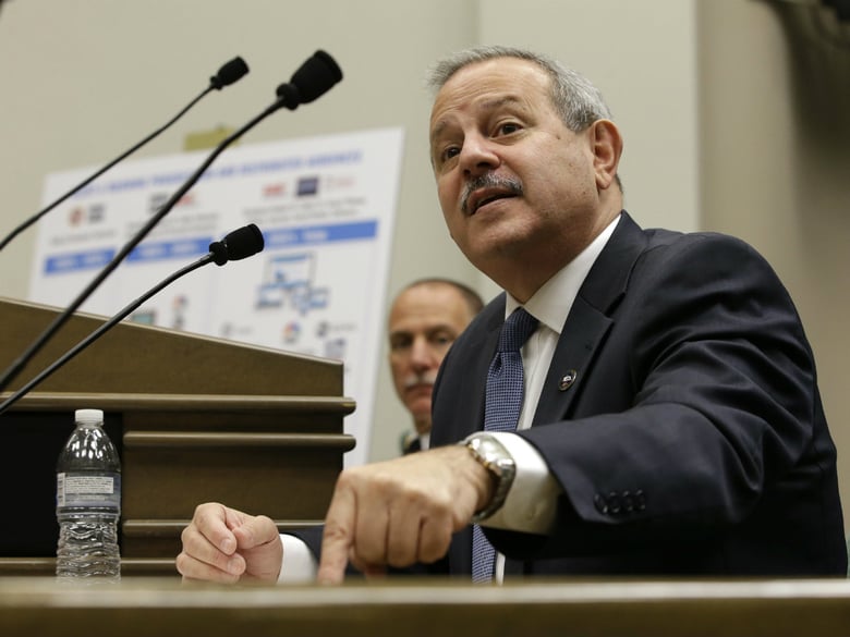 Mark Ghilarducci, director of the California Office of Emergency Services, tells lawmakers that public safety warnings are being hurt by the vulnerability of cellphone service and other privately run communications., Monday, Dec. 4, 2017.