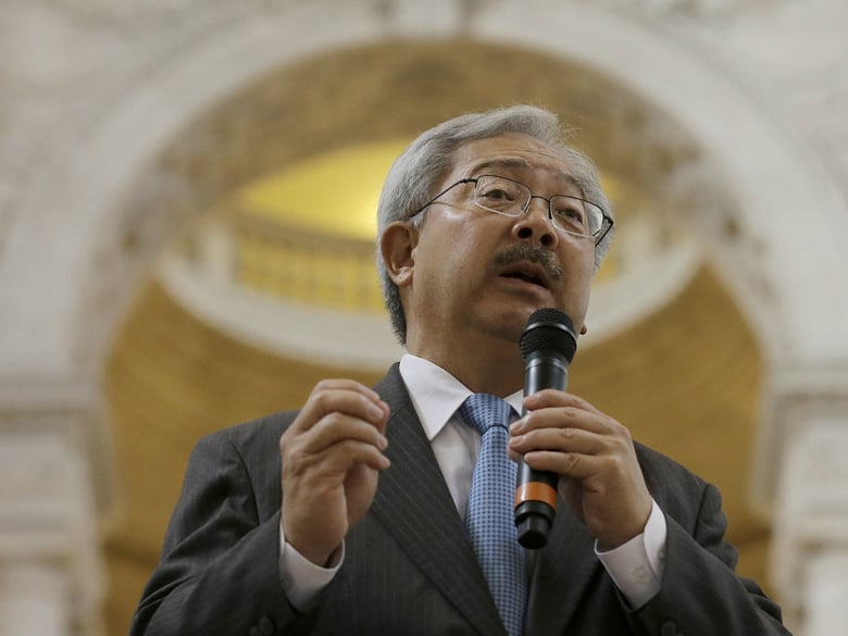 In this Nov. 14, 2016 photo, San Francisco Mayor Ed Lee speaks during a meeting at City Hall in San Francisco.