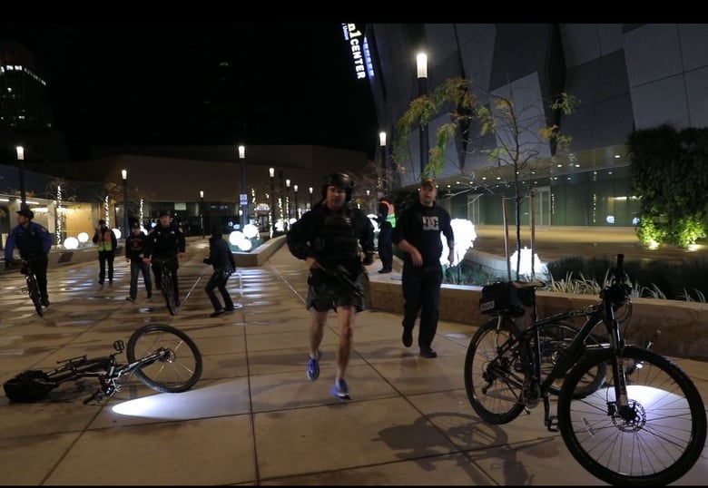 Sacramento police officers practiced responding to a mass shooting in the area of the Golden 1 Center.