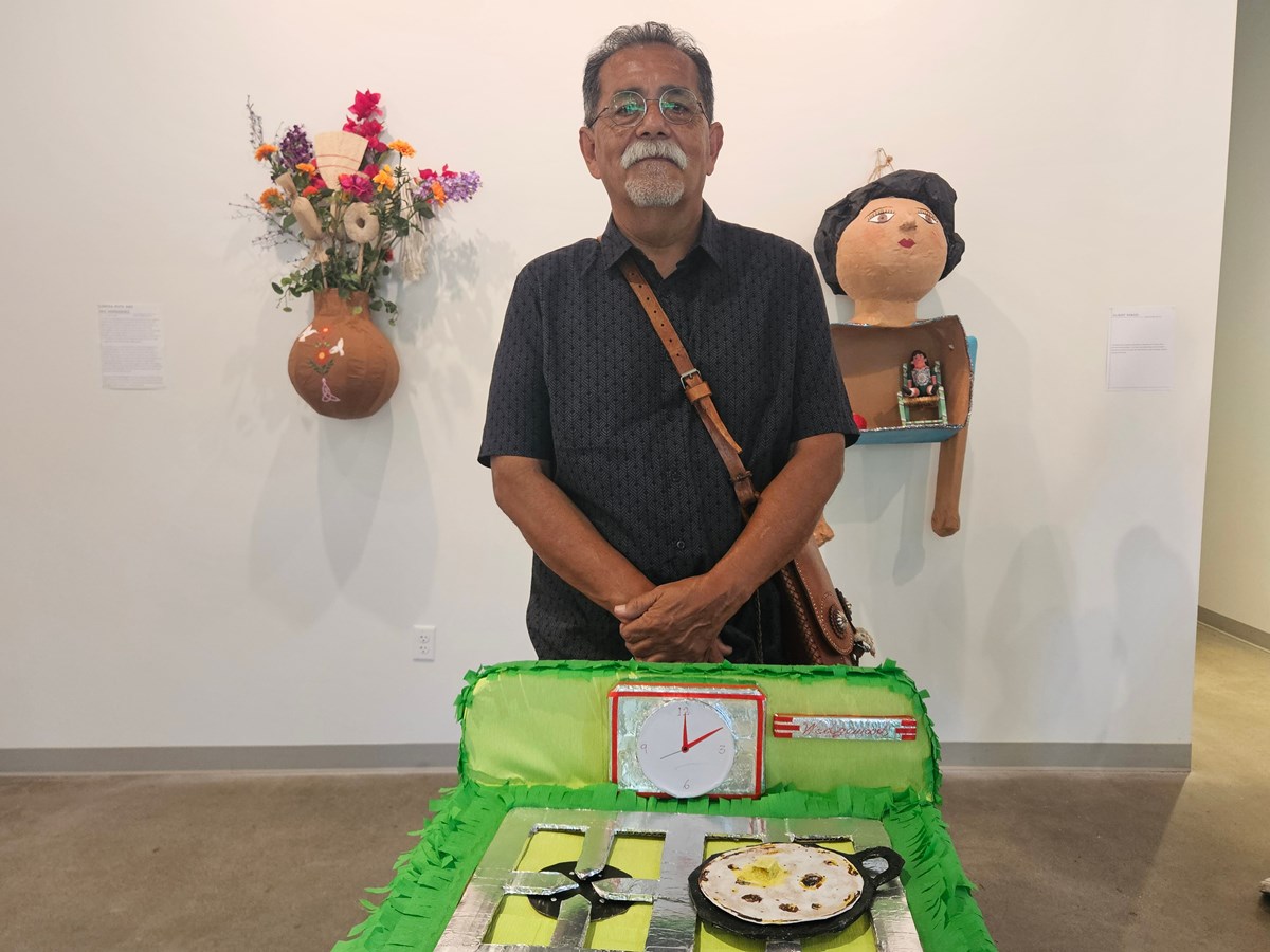 Gilbert Rangel&rsquo;s piece is a tribute to his mother and other women that nurtured him throughout his life. He says the exhibition&rsquo;s pi&ntilde;atas reflected the colorfulness of Mexican culture, and the finality of life.